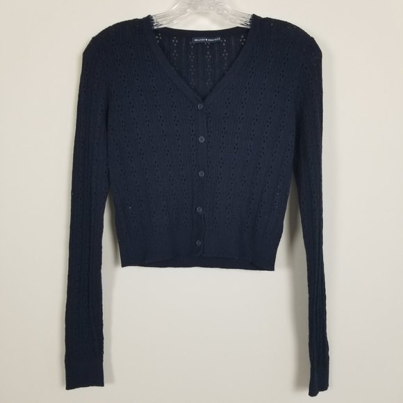 Brandy Melville Sweaters - Brandy Melville Shannon Super Thin Button Cardigan Eyelet Sweater XS
